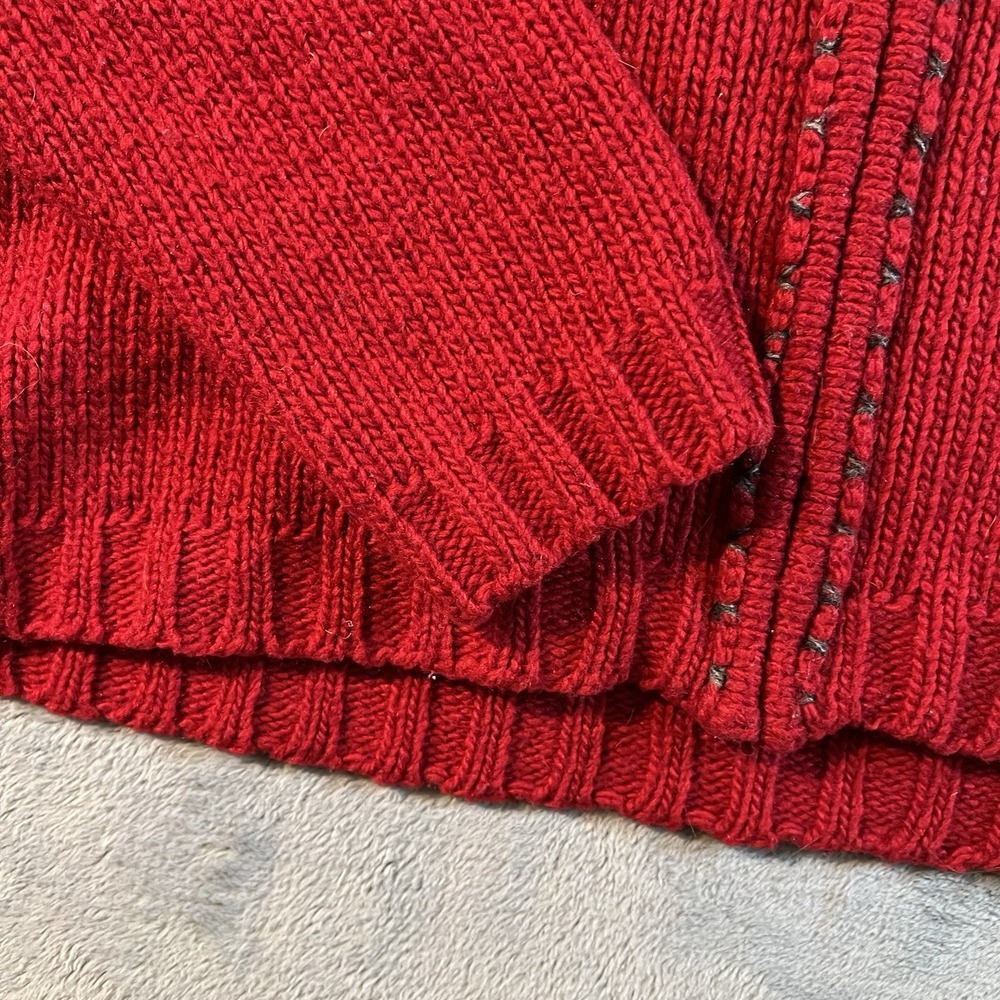 Eddie Bauer Collections Holiday'08 Wool Snowflake Hooded Cardigan Sweater‎ XXL - Picture 8 of 13
